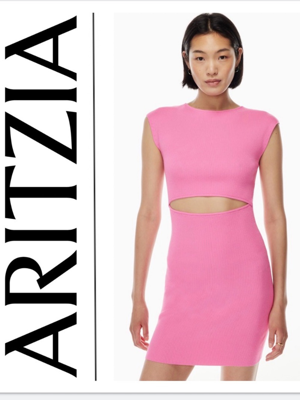 Aritzia Wilfred Free Cut-Out Knit Mini Dress